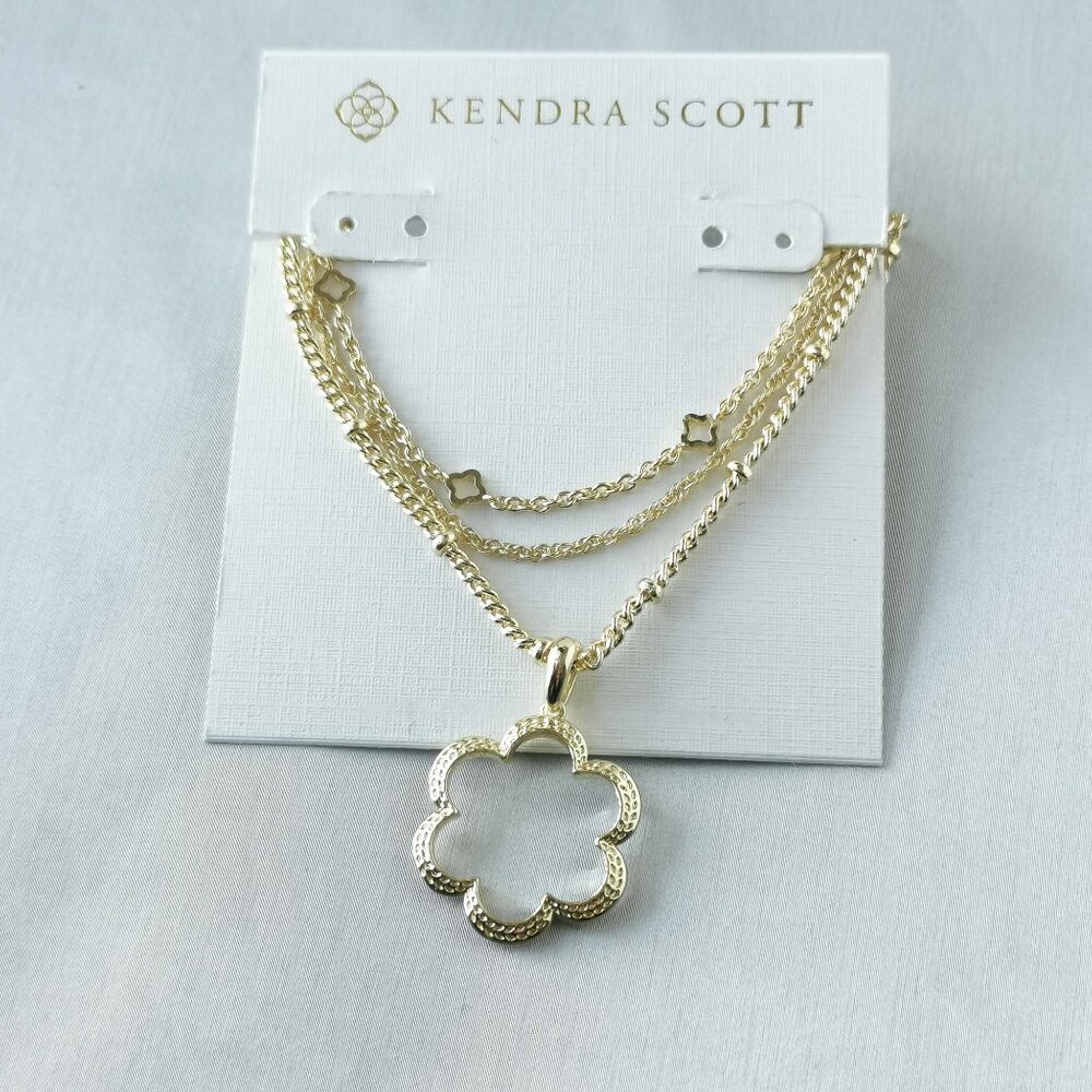 Kendra Scott Gold Necklace with White Stone Elements